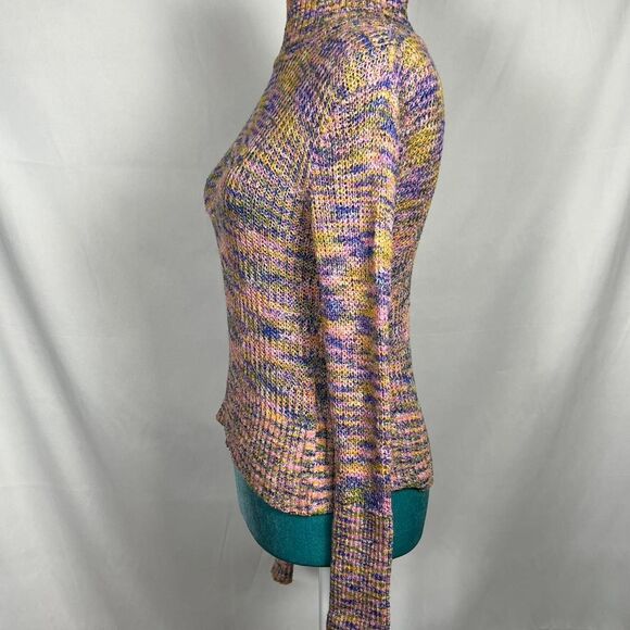 Free People Multi-Color Marl Knit Mock Neck Sweater (Size XS/TP) - Picture 2 of 8